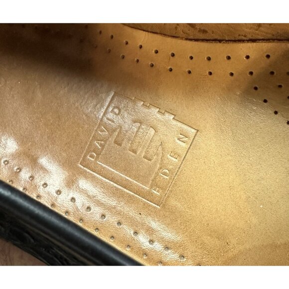 David Eden Mens Tassel Loafer Shoes Size 9.5 Black Full Genuine Alligator - Picture 12 of 12